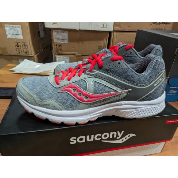 Saucony Women's Size 9 Grid Cohesion 10 Grey Pink Running Sneakers S15333-17 - Picture 1 of 6